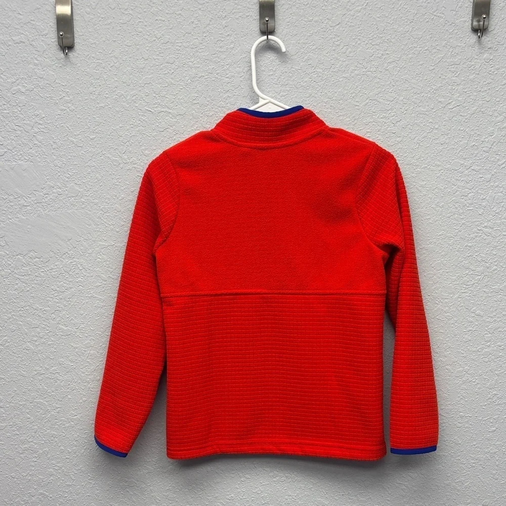 Lands' End HiVis Kids 10-12yo Lightweight Waffle Jacket w Blue Accents, EUC.